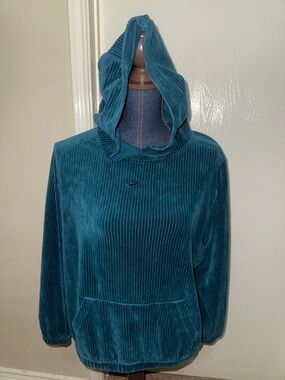 Nike Teal Ribbed Hooded Crewneck Sweater